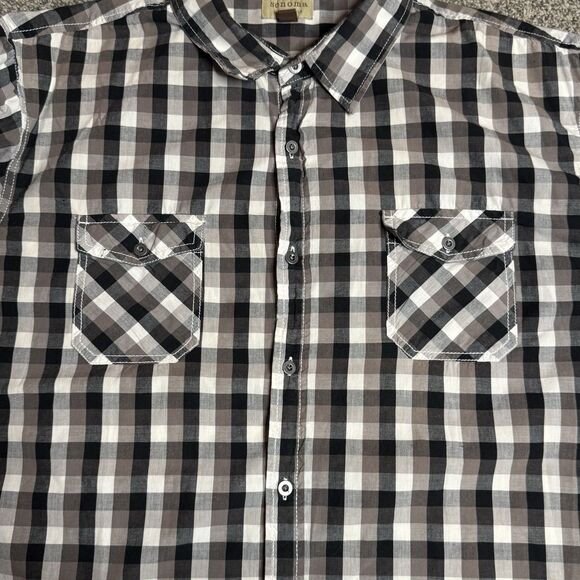 Plaid Black & White Men's Fish Short Sleeve Shirt by Sonoma Size XXL Pre-owned - Picture 7 of 11